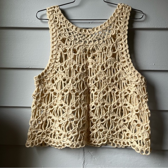 Umgee Crochet Cream Tank Top - Picture 7 of 11